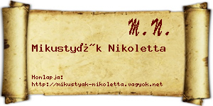 Mikustyák Nikoletta névjegykártya